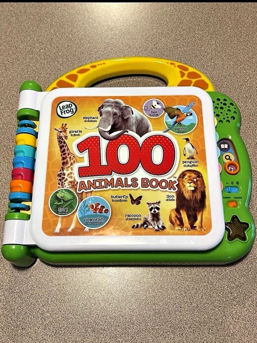 LeapFrog 100 Animals Book Interactive Learning Toy Green & Yellow